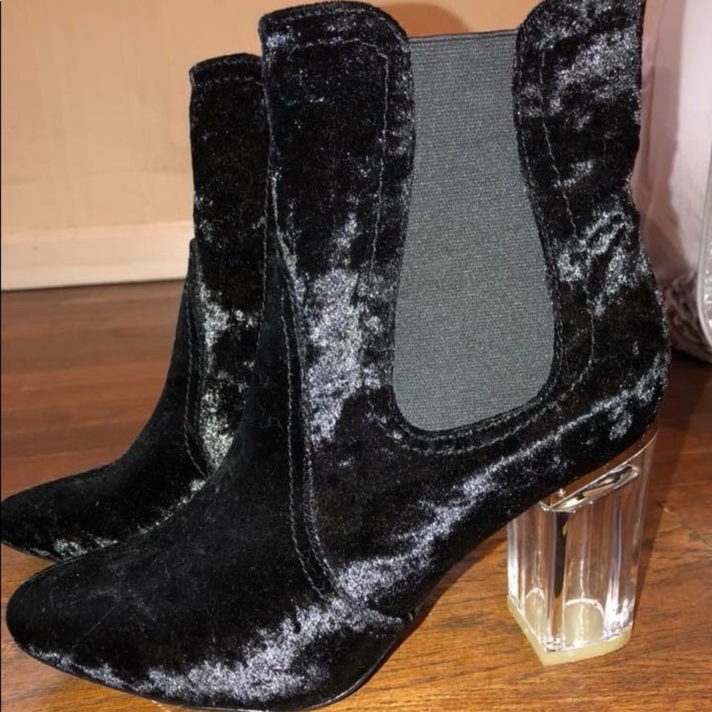 black suede ankle booties